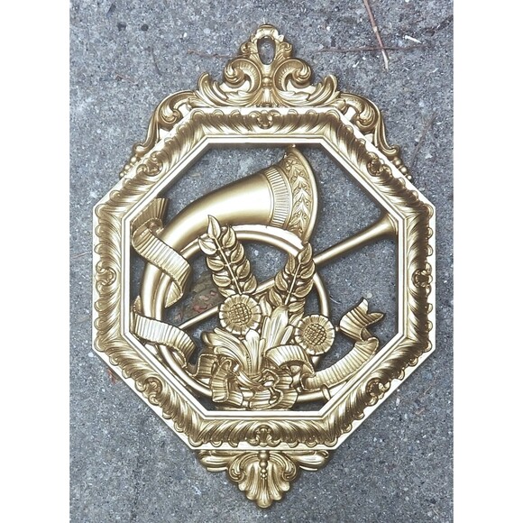 4 Vintage 1976 Mid Century Wall Art Plaques Musical Instruments SYROCO/HOMCO - Picture 3 of 5